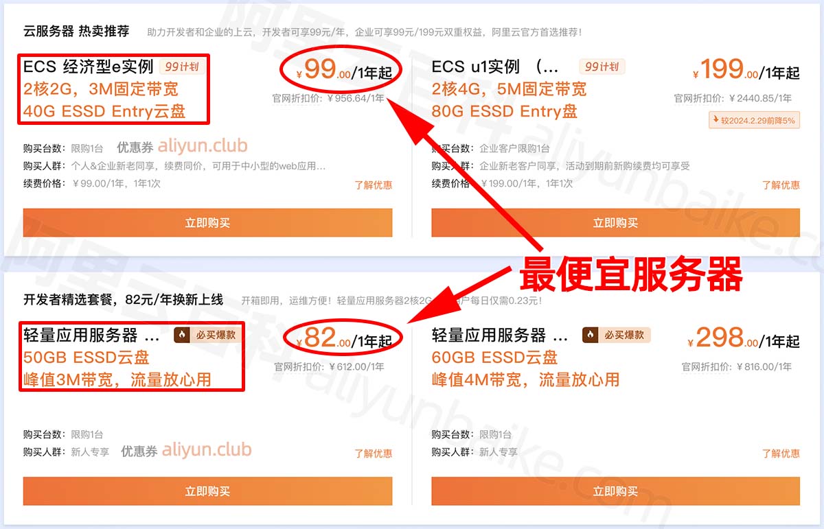 阿里云服务器最便宜多少钱一年？61元还是82元？值吗？